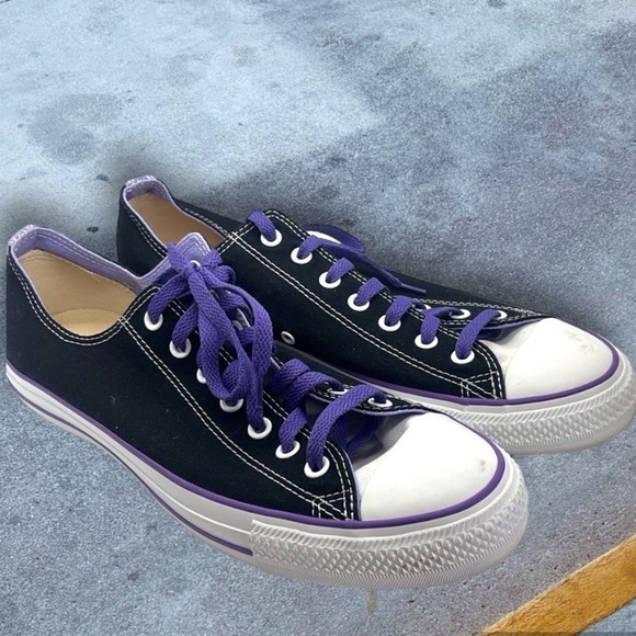 Converse All Star Canvas Kasper Black White Purple Mens 11.5 Womens 13.5 NWOT - Picture 1 of 13